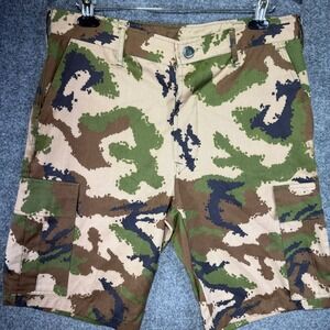 PLA Chinese Military Digital Camo Cargo Shorts Mens 34 Green Brown Tactical